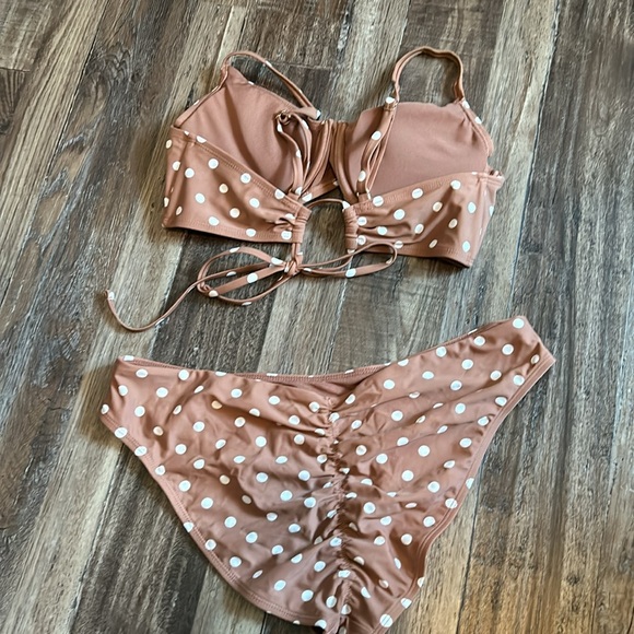 Mocha colored Bikini with Polka Dots in EUC - Picture 2 of 4